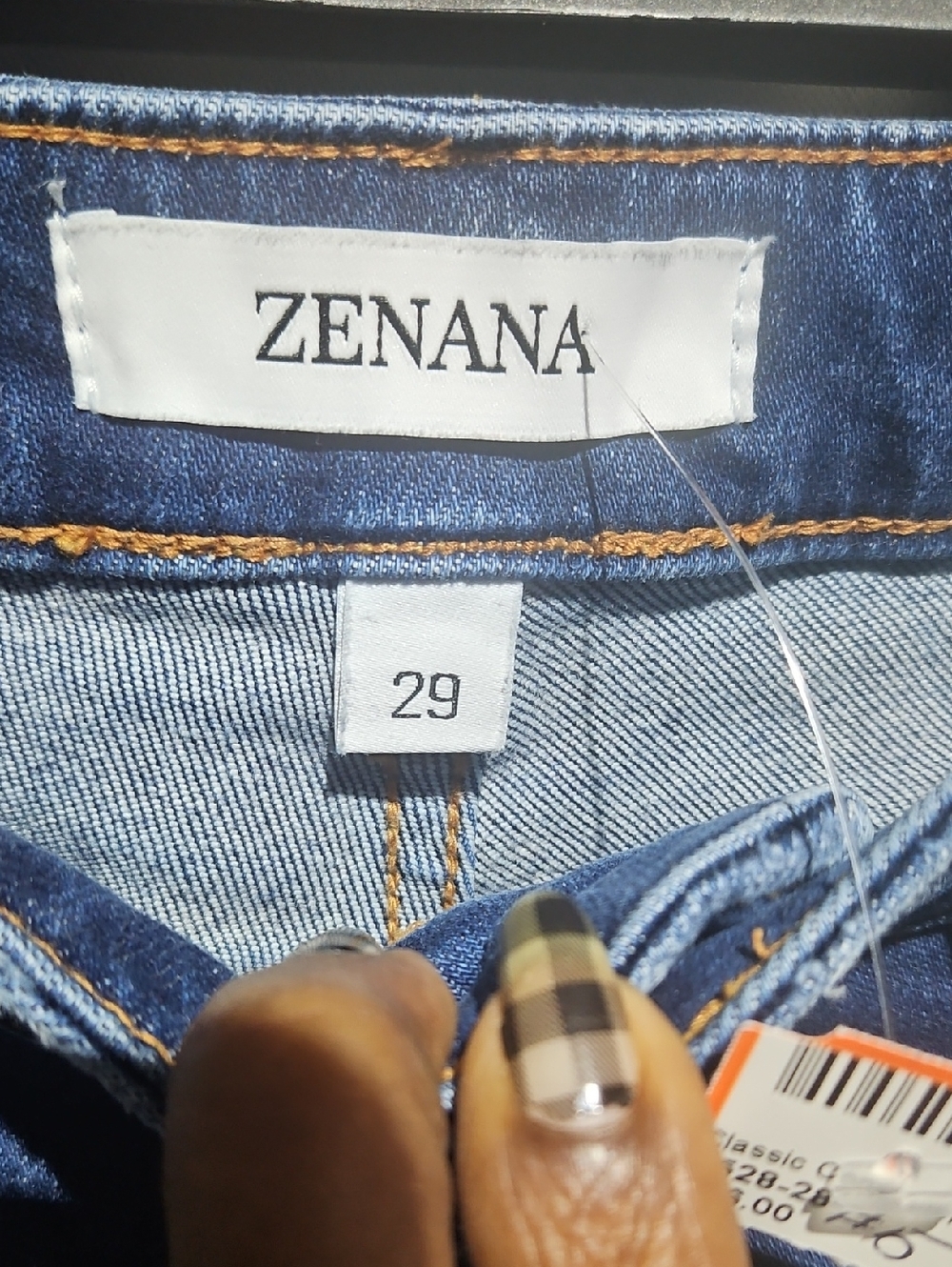 Zenana Outfitters Distressed Dark Blue Wide-Leg Crop Jeans Size 29 - Picture 4 of 5